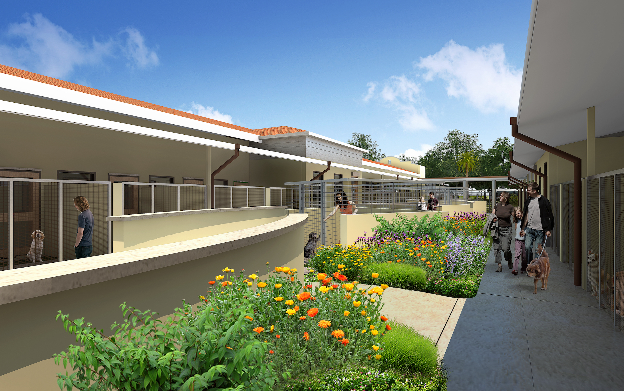 Peggy Adams Animal Rescue League exterior courtyard