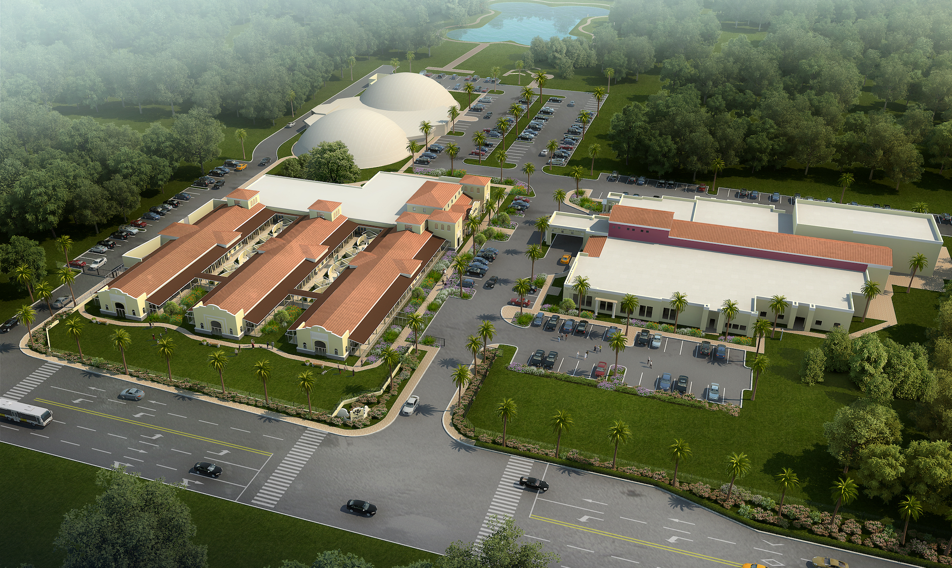 Peggy Adams Animal Rescue League overall campus aerial view