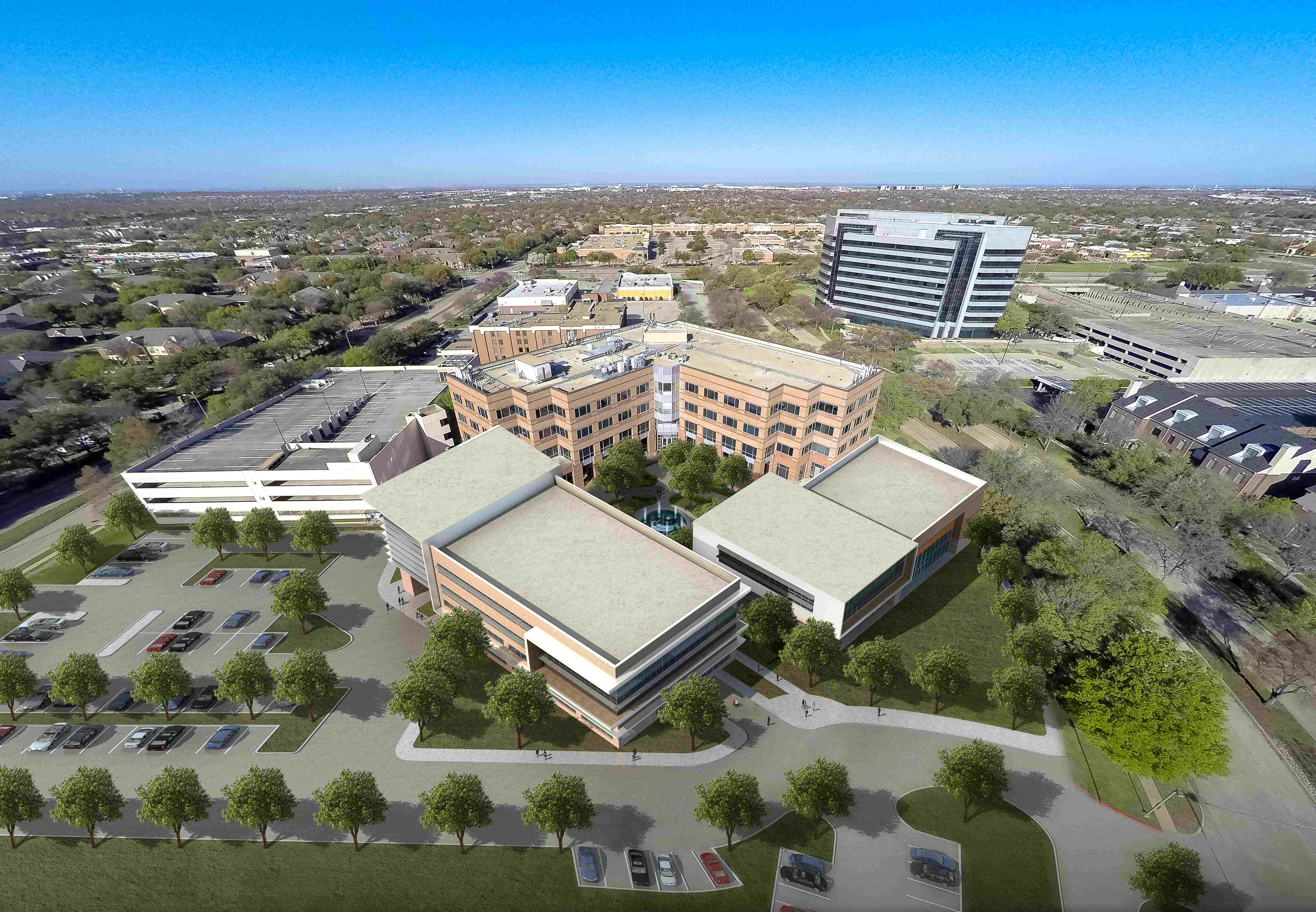 Collin-College-Courtyard-Exterior-Aerial-Daytime-Plano-TX