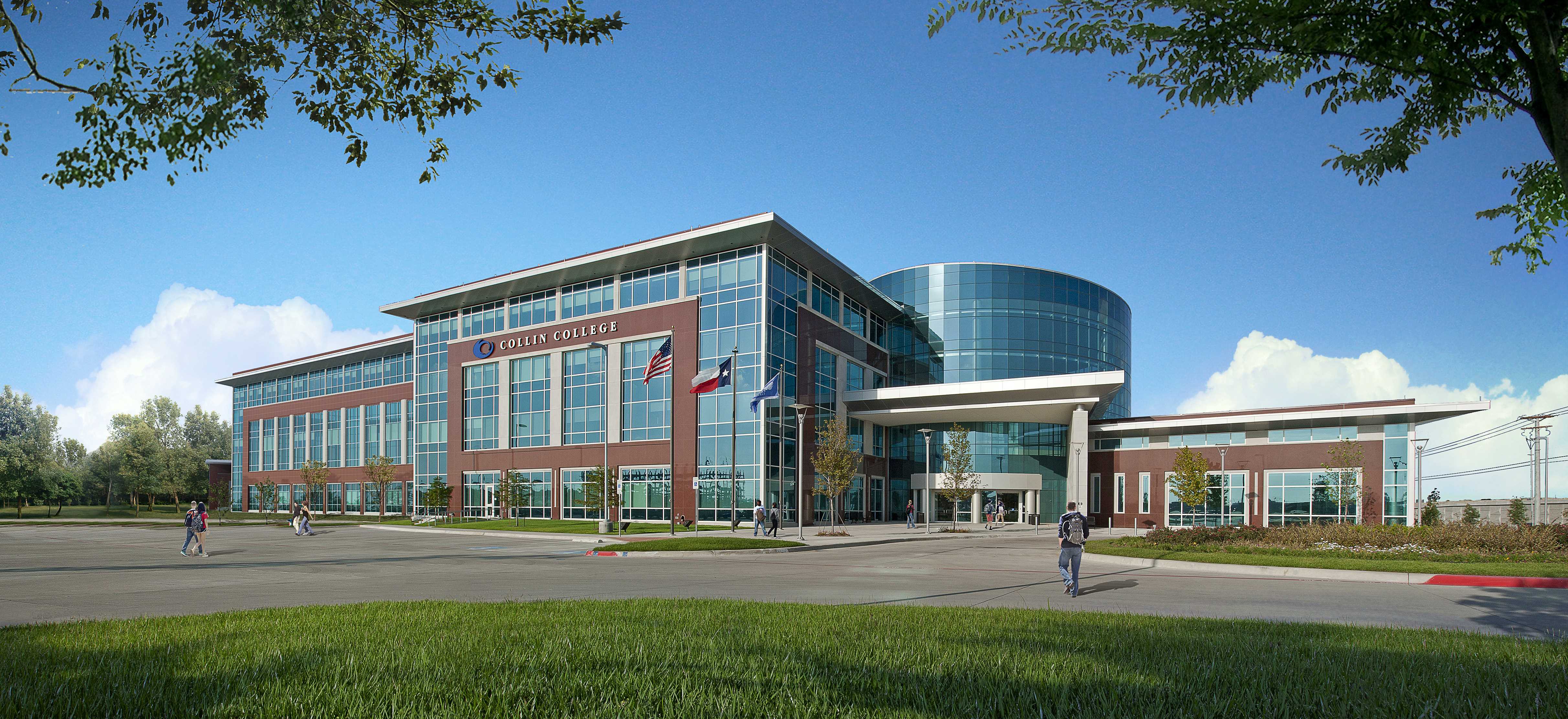 Collin-College-Higher-Education-Exterior-Eye-Level-Daytime-McKinney-TX