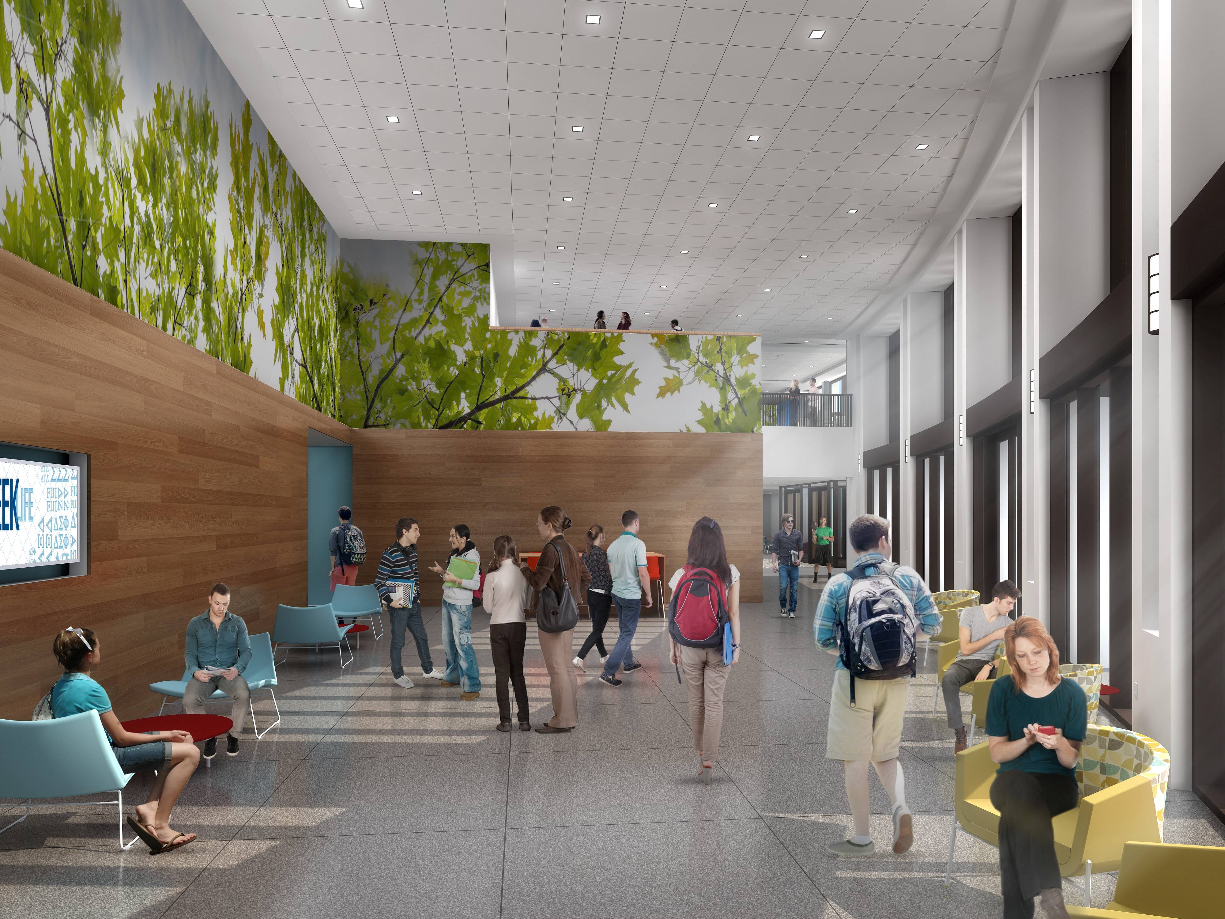 Lamar-Student-Center-Pre-Function-Area-Interior-Eye-Level-Daytime-Beaumont-Texas