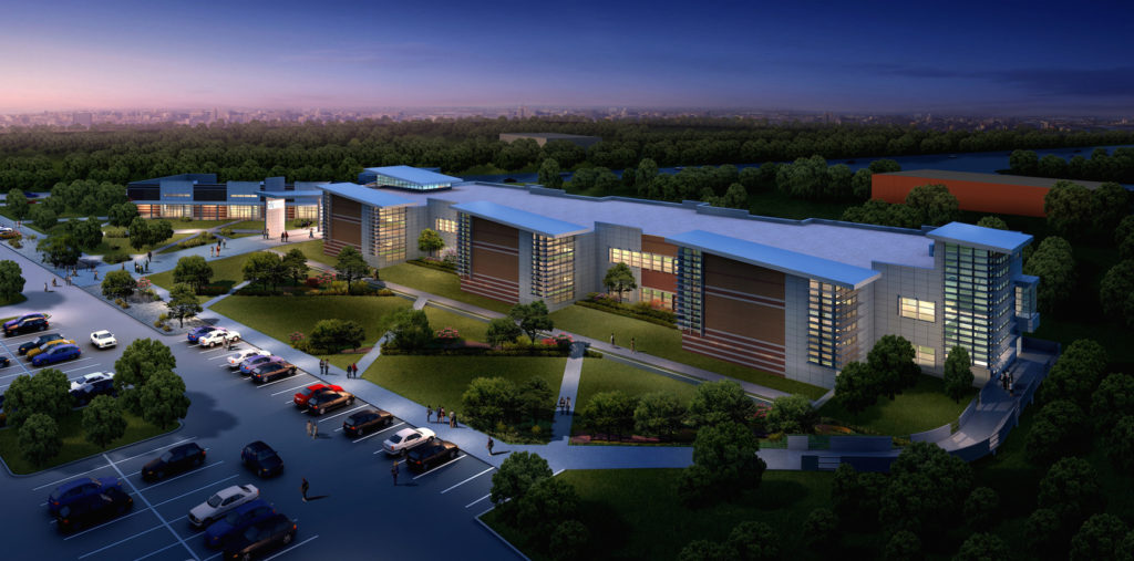 Lone Star College - Conroe Exterior Aerial Night