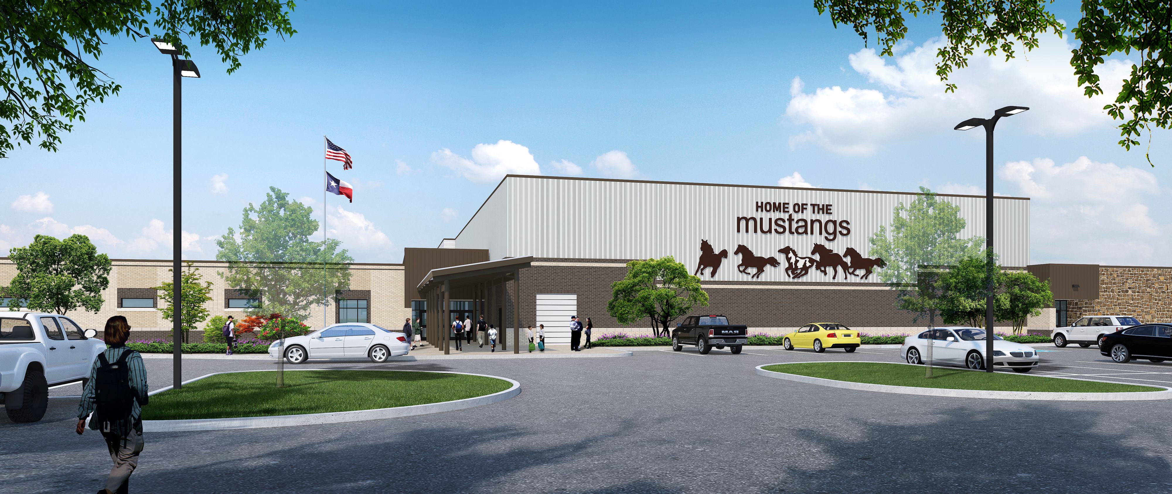 Sands-CISD-Education-Main-Entry-Shiver-Megert-&-Associates-Exterior-Eye-Level-Daytime-Ackerly-Texas