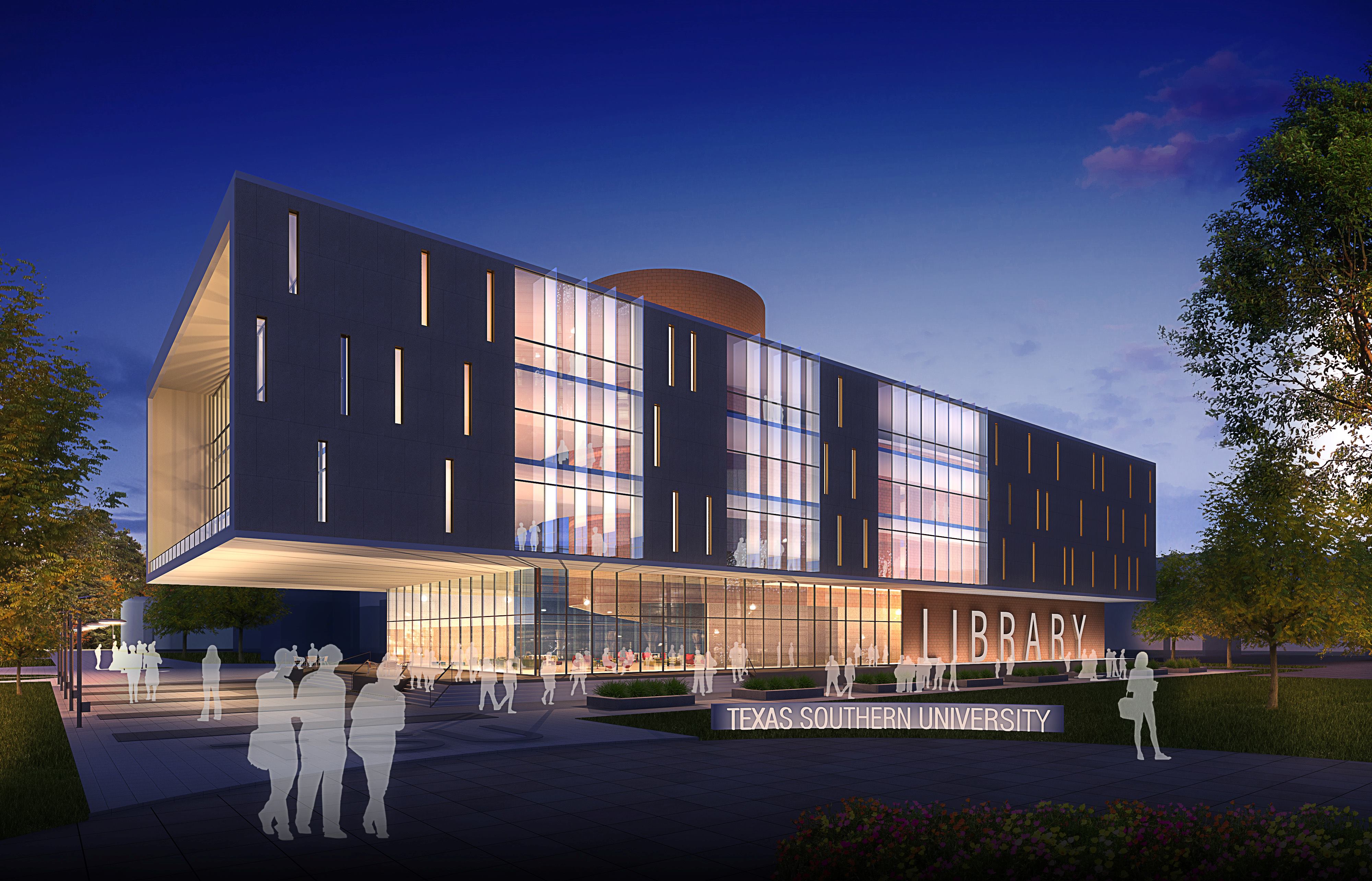 Texas-Southern-University-Exterior-Eye-Level-Night-Houston-TX