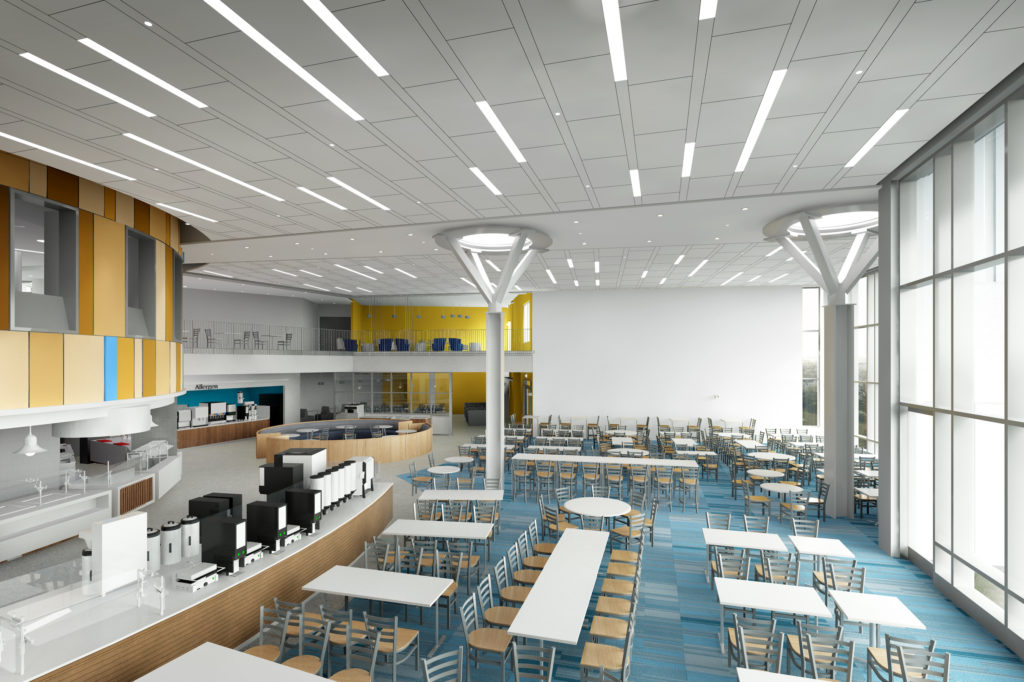 Mass Dartmouth Main Campus Dining Hall Interior Eye-level Daytime