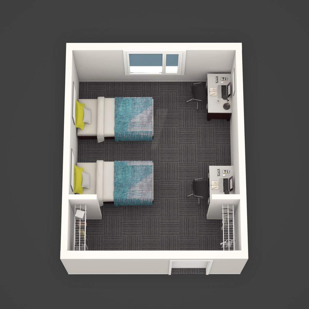 Mass Dartmouth Main Campus Dorm Interior Isometric