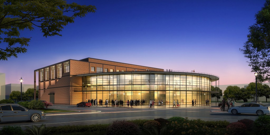 University of St. Thomas Performing Arts Center Exterior Eye-level Night-time