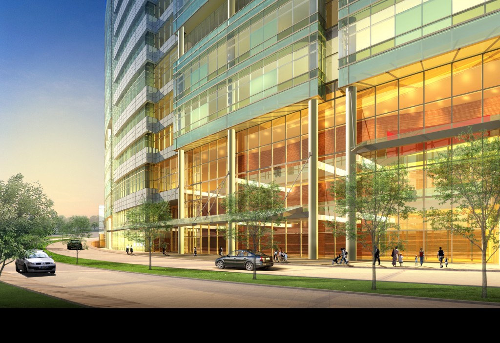 Nationwide Children's Hospital - Street View Exterior Eye-level Dusk