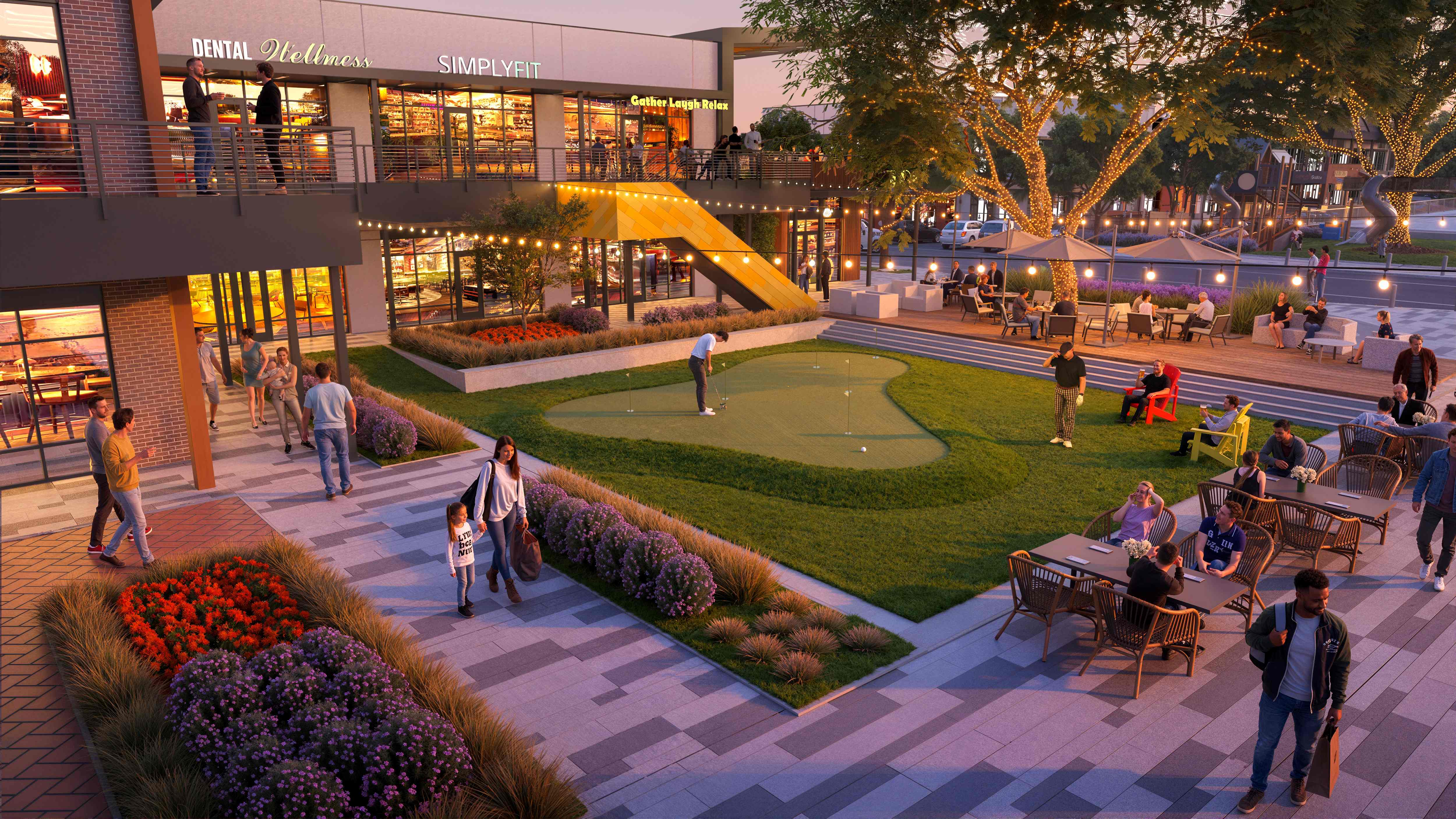 Gosling-Oaks-Exterior-Semi-Aerial-Dusk-Spring-TX
