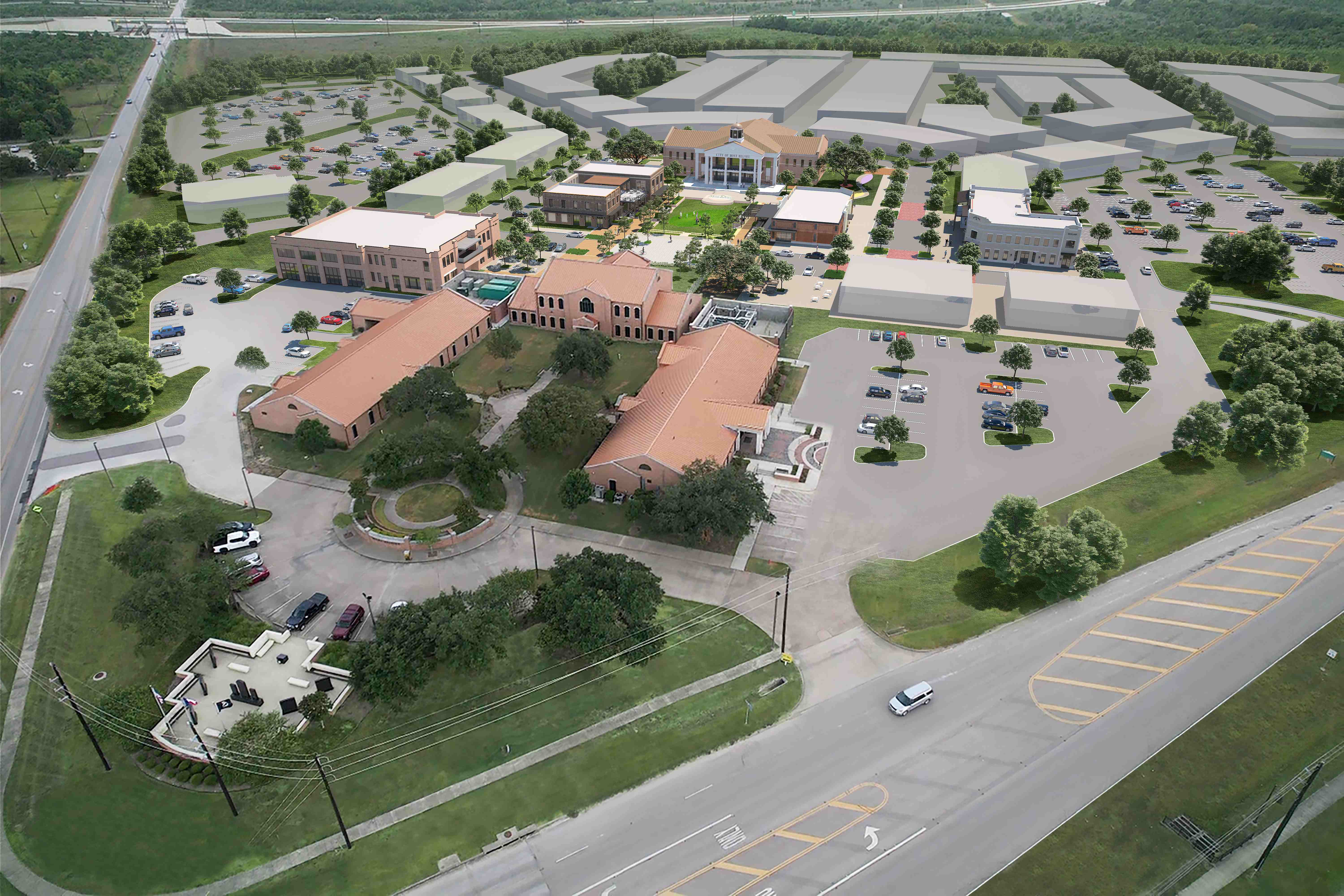 Riceland-McGrath-Town-Center-Exterior-Aerial-Daytime-Mont-Belvieu-Texas