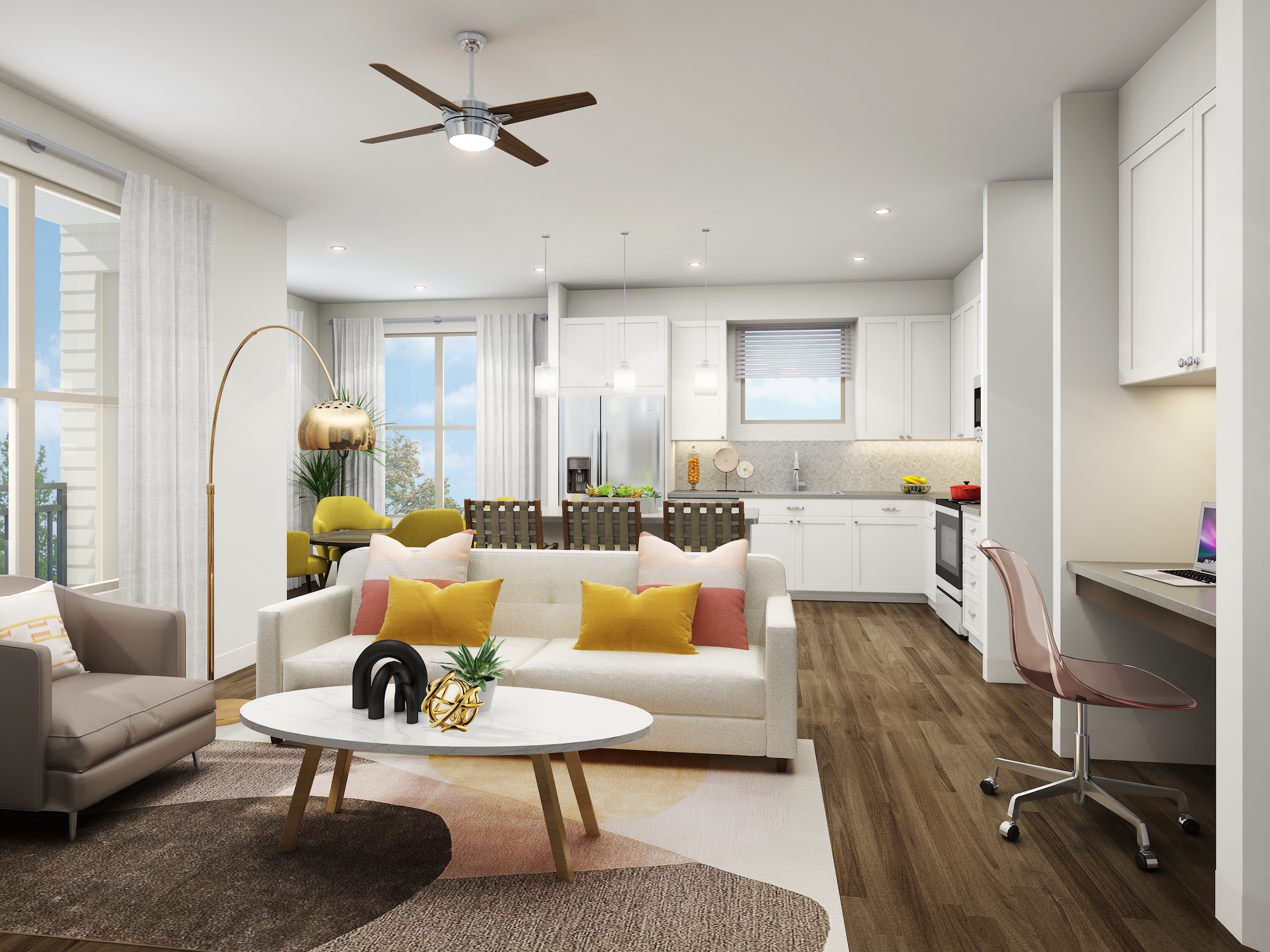 Highpark Apartments Interior Living Unit View