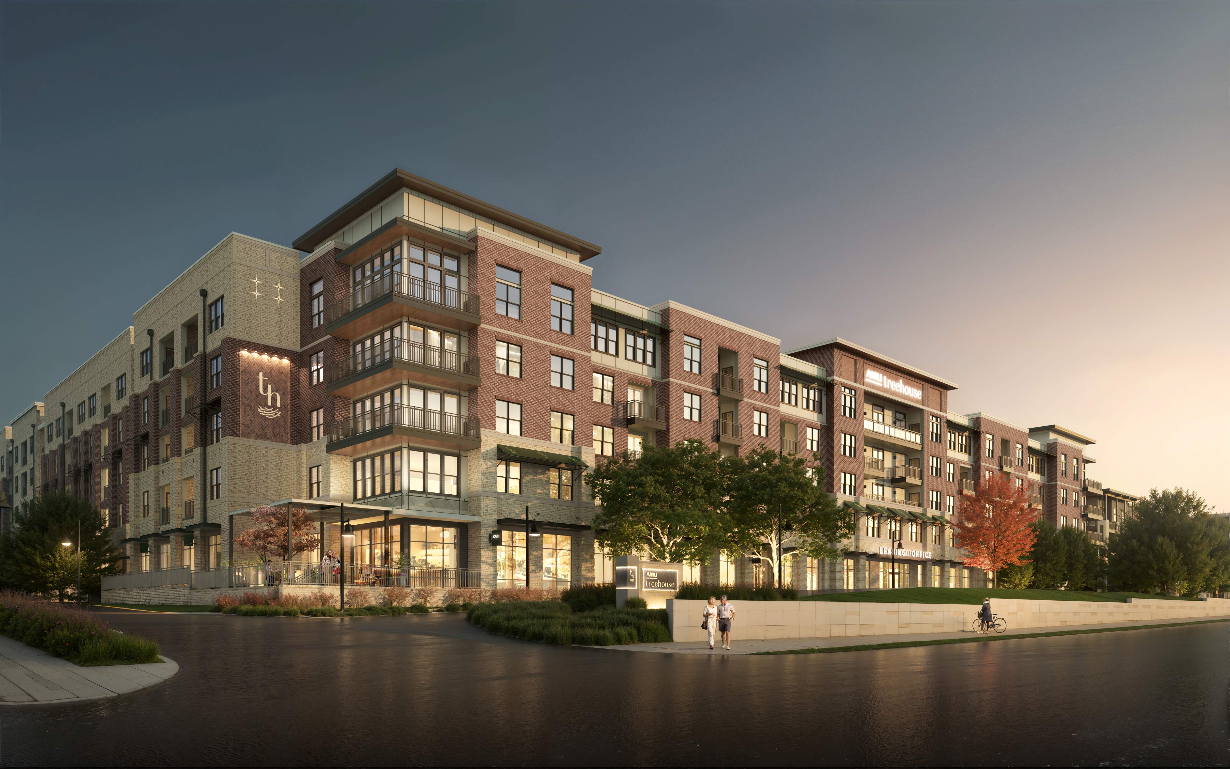 AMLI-Treehouse-Bldg-1-Exterior-Eye-Level-Dusk-Addison-TX