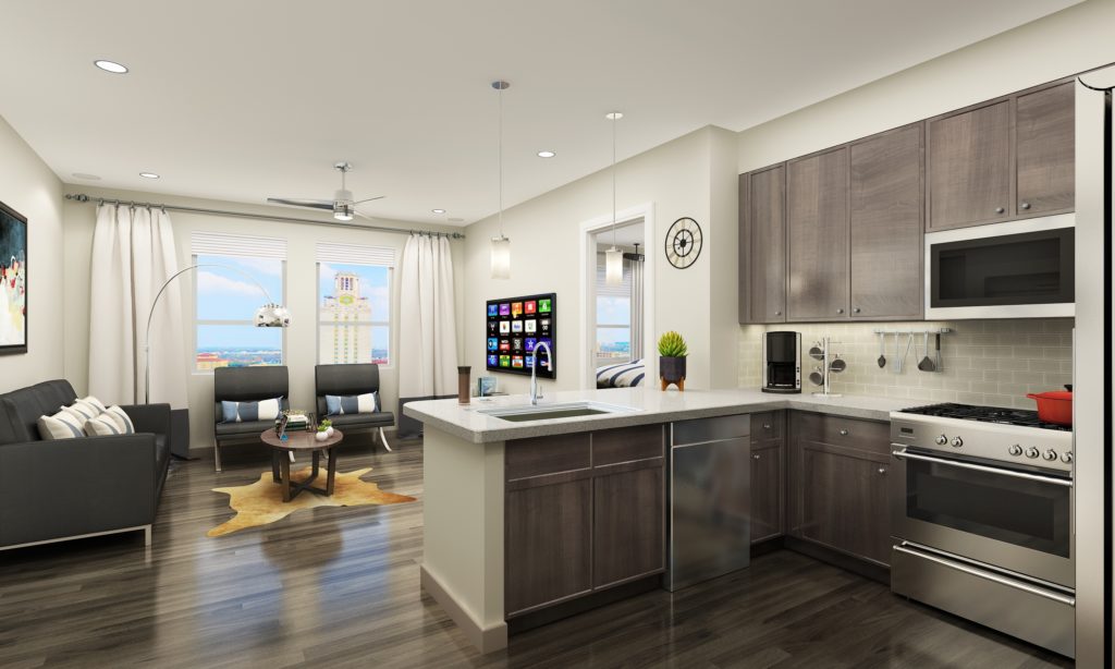 The Villas on Nueces Kitchen Interior Eye-level