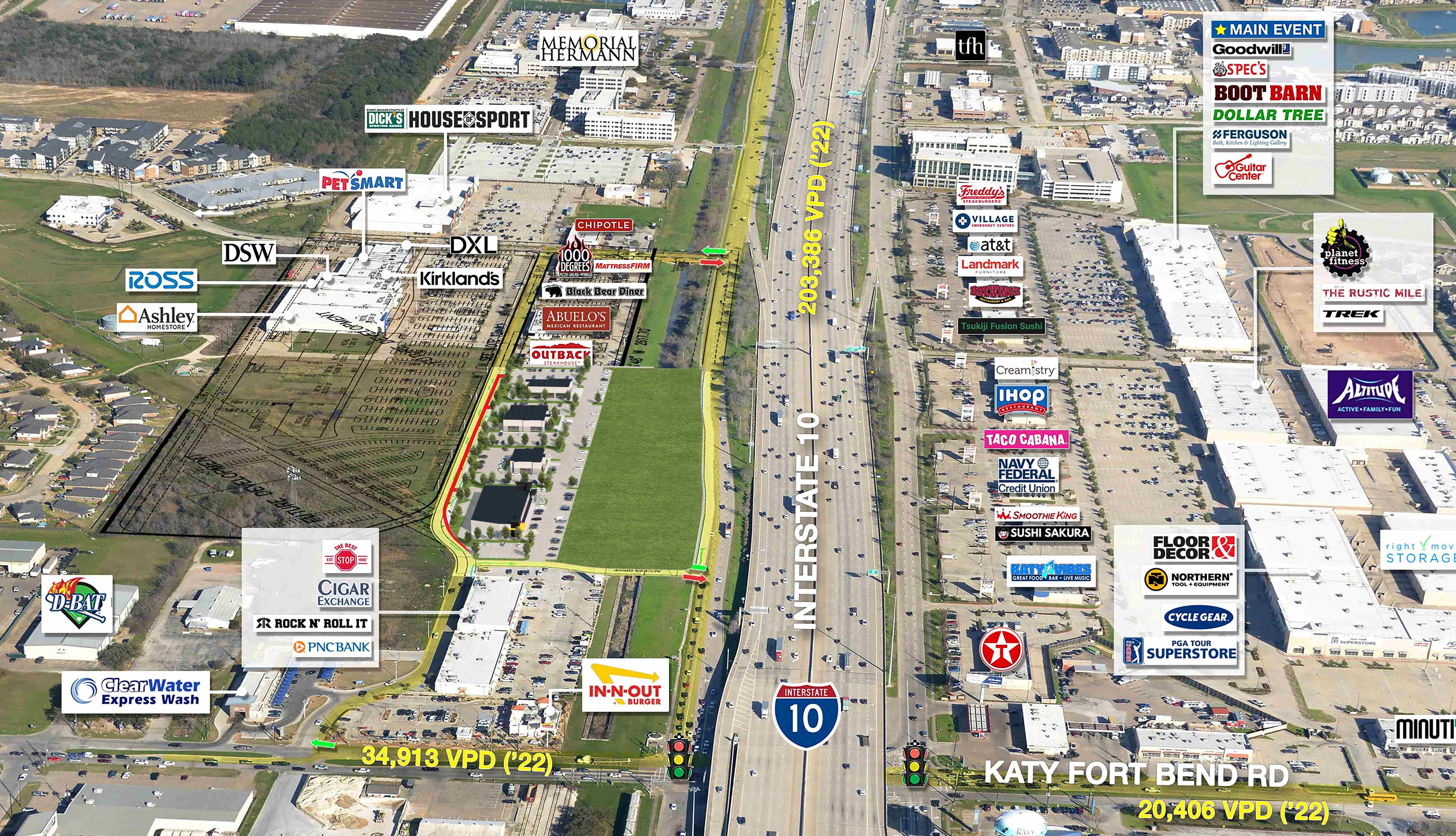 The-Centre-at-Parkwest-Retail-Exterior-Aerial-View-Daytime-Katy-Texas
