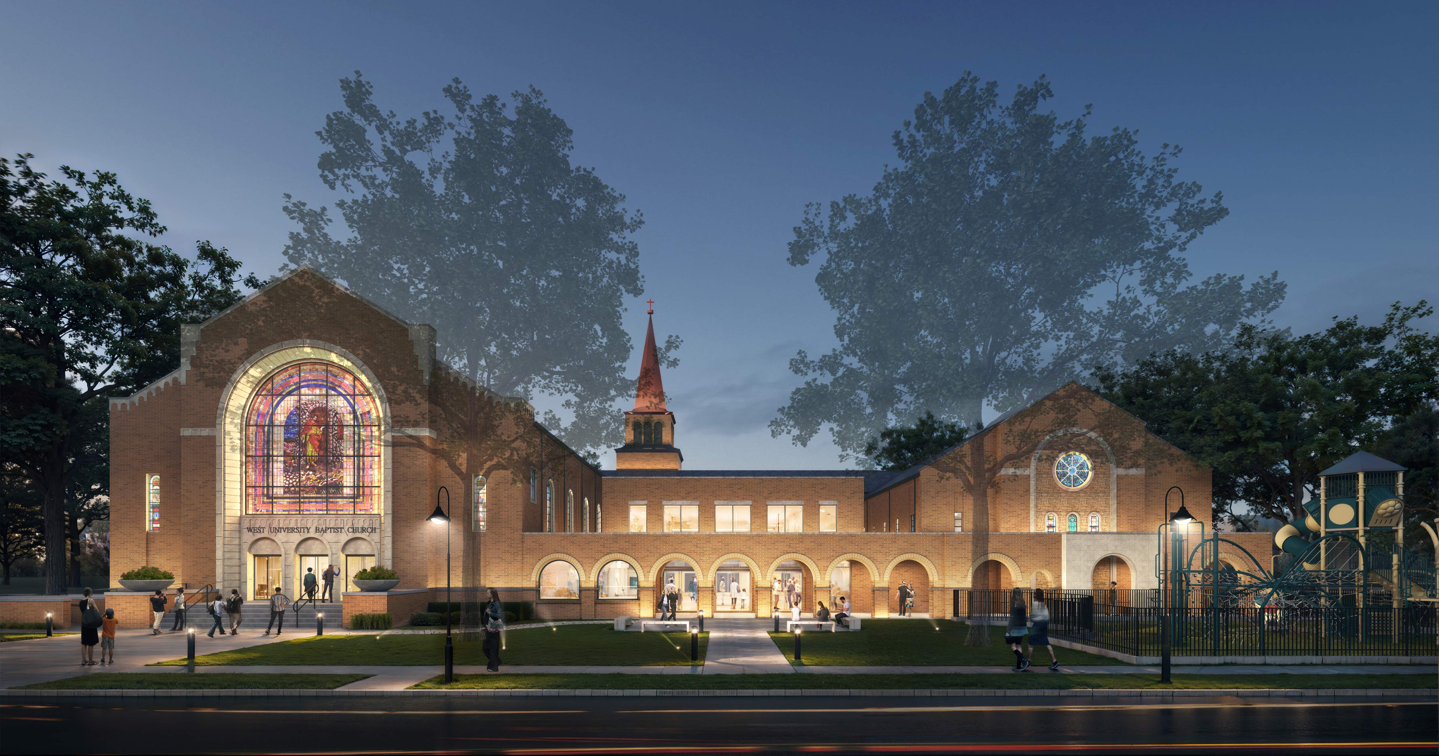 2-25053-CityRise-West-University-Baptist-Houston-night-eye-level-Overall-from-Auden