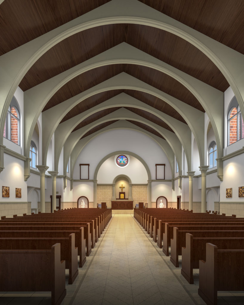 St. Anthony of Padua Catholic Church Chapel Interior Eye-Level