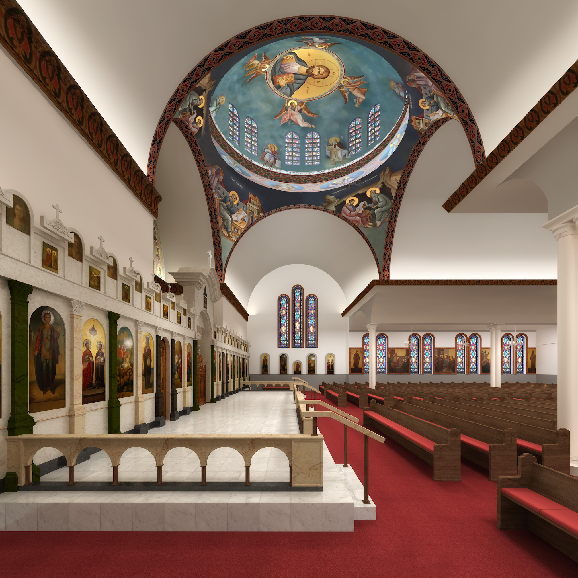 Annunciation Greek Orthodox Church Interior eye-level sanctuary alter