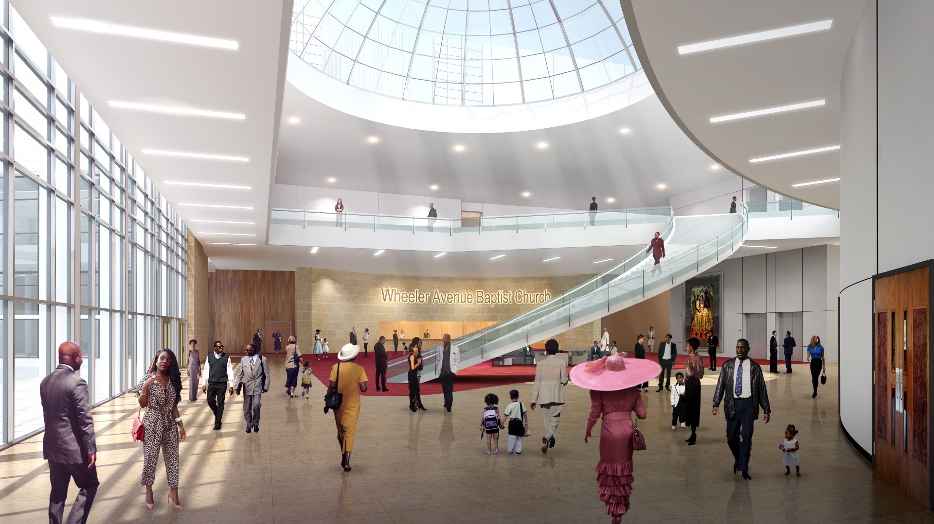 Wheeler Avenue Baptist Church interior lobby
