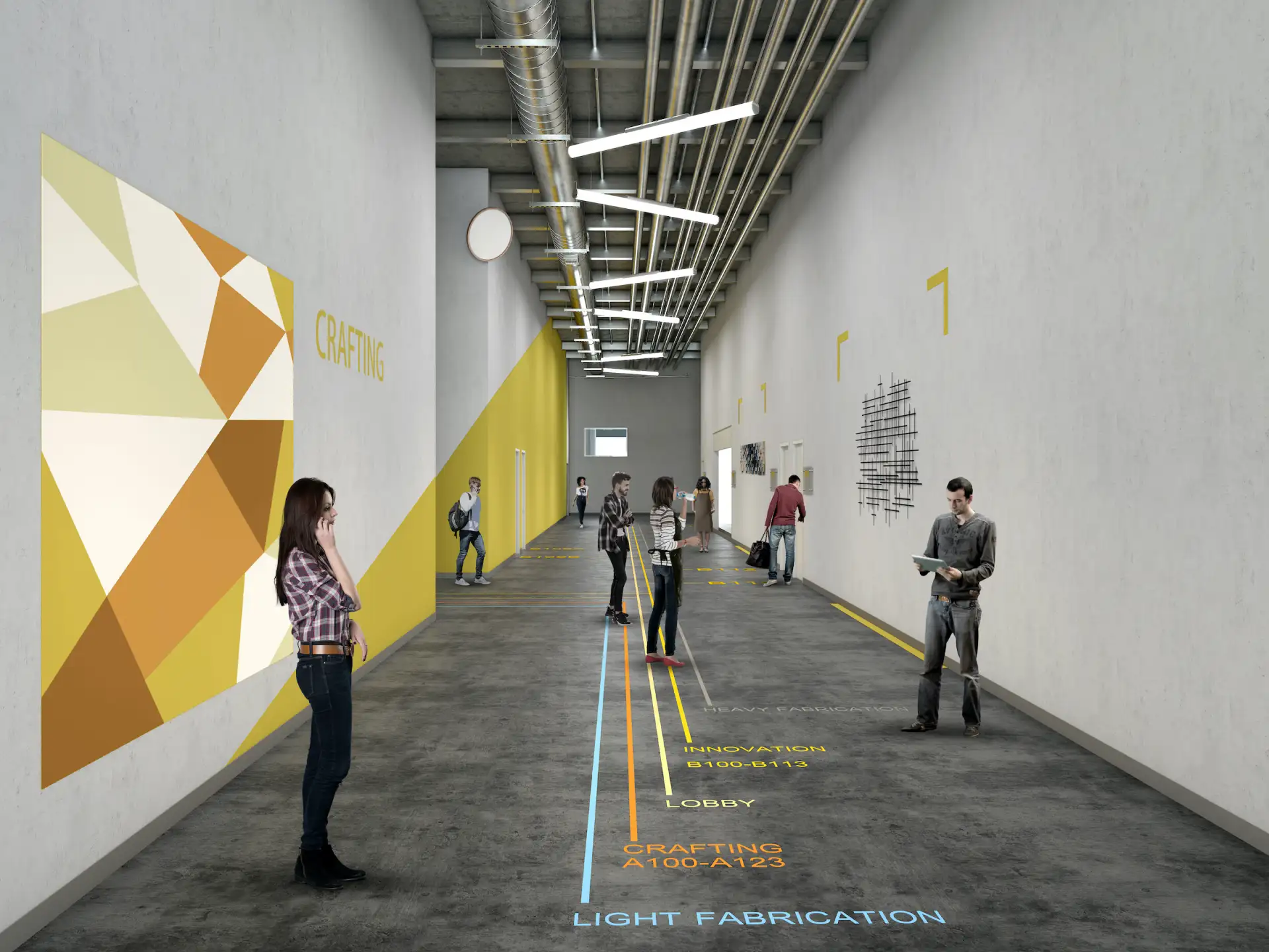 East End Maker Hub interior crafting corridor