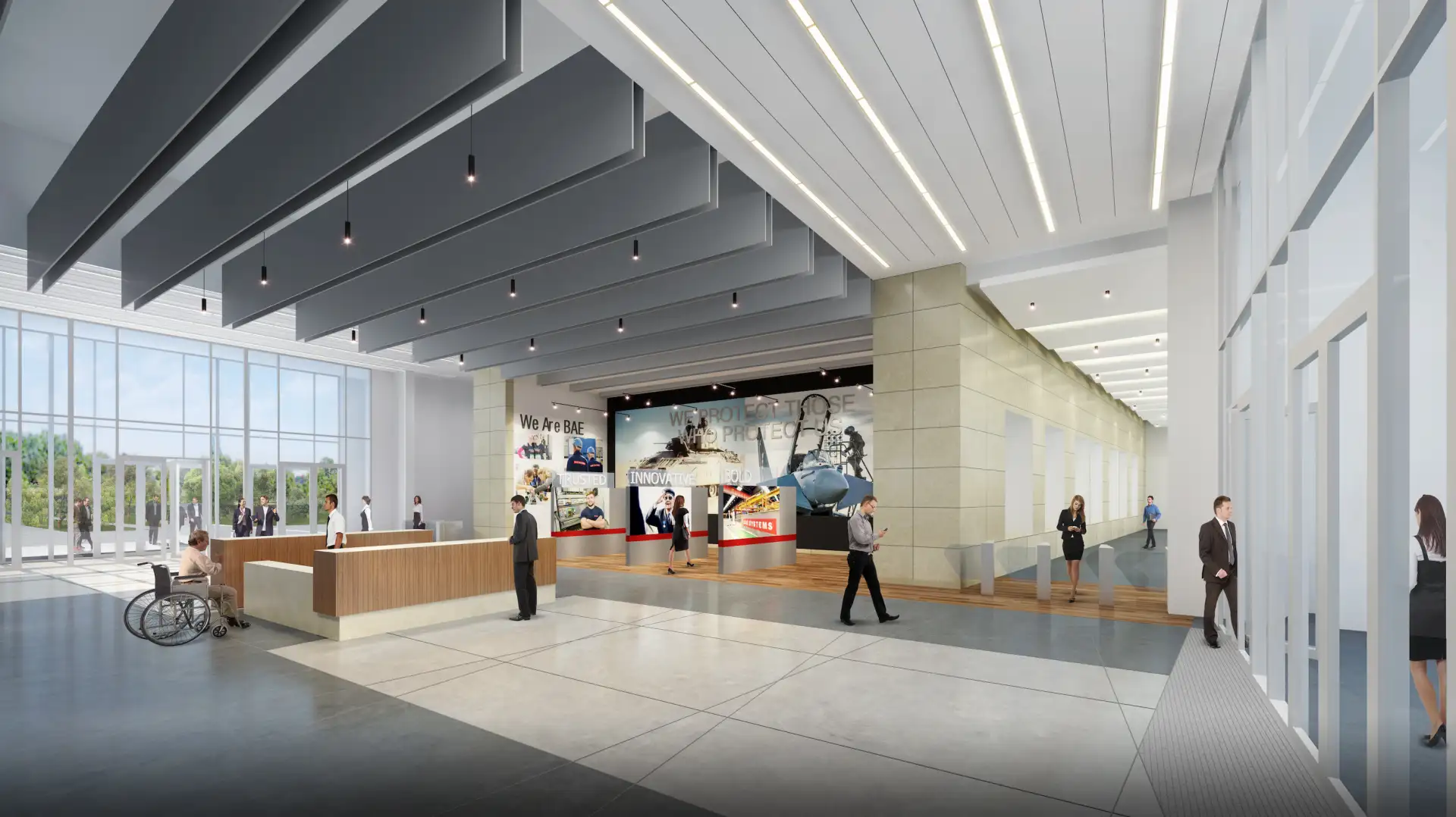 Parmer Business Park BAE Systems interior lobby
