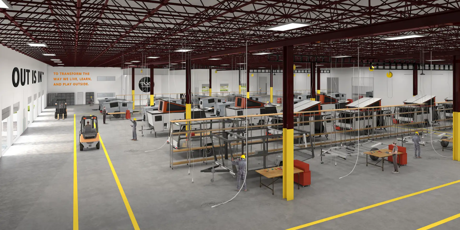 TAXA Outdoors interior factory