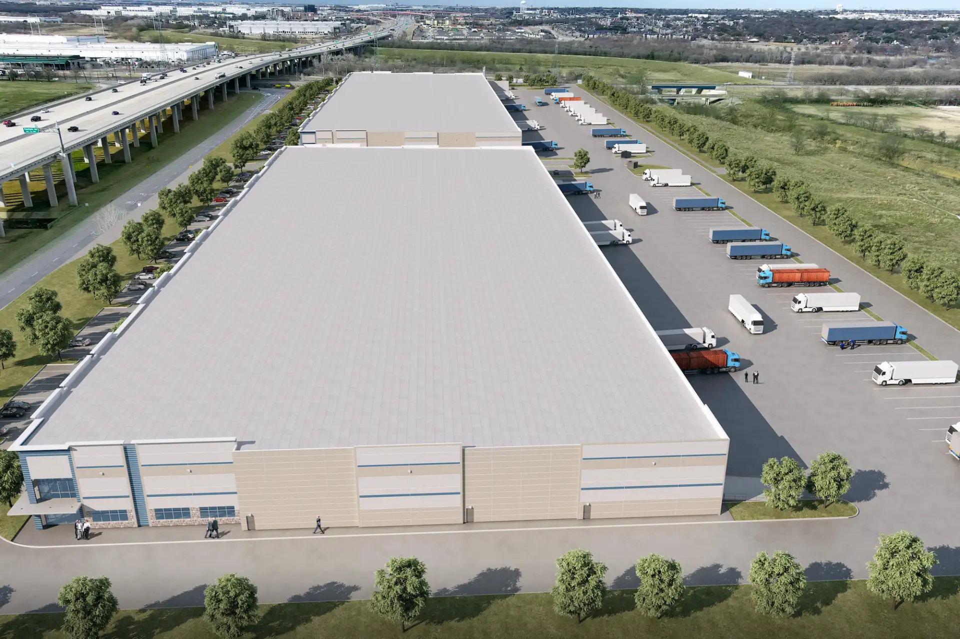 GSW Commerce Center @ 161 drone superimposed aerial 2