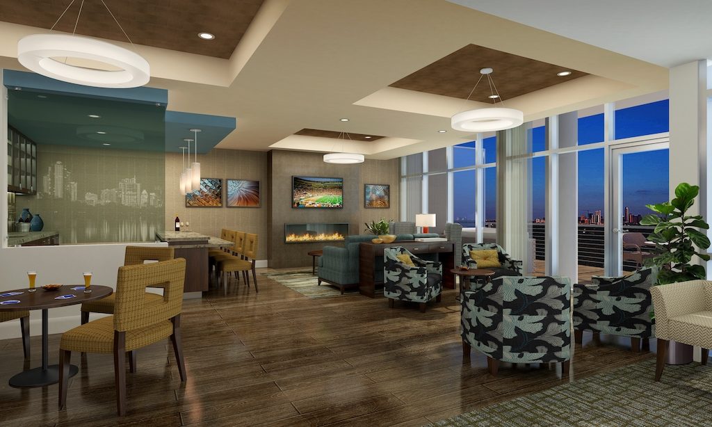 The Village at The Triangle - Lobby Interior Eye-level Night-time